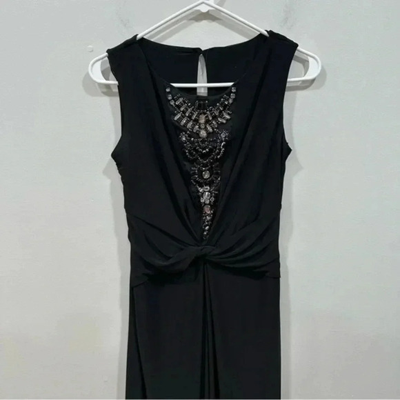 Monsoon black long sleeveless beaded front dress - Picture 4 of 7